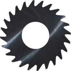 RobbJack - 1" Diam x 0.01" Blade Thickness x 3/8" Arbor Hole Diam, 24 Tooth Slitting and Slotting Saw - Arbor Connection, Right Hand, Uncoated, Solid Carbide, Concave Ground - Benchmark Tooling