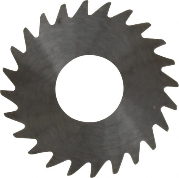 RobbJack - 1" Diam x 0.02" Blade Thickness x 3/8" Arbor Hole Diam, 24 Tooth Slitting and Slotting Saw - Arbor Connection, Right Hand, Uncoated, Solid Carbide, Concave Ground - Benchmark Tooling