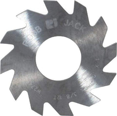 RobbJack - 1" Diam x 0.04" Blade Thickness x 3/8" Arbor Hole Diam, 12 Tooth Slitting and Slotting Saw - Arbor Connection, Right Hand, Uncoated, Solid Carbide, Concave Ground - Benchmark Tooling