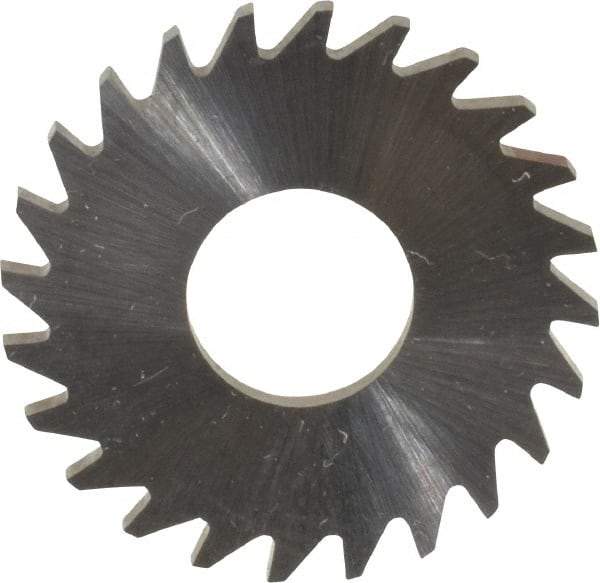 RobbJack - 1" Diam x 1/16" Blade Thickness x 3/8" Arbor Hole Diam, 24 Tooth Slitting and Slotting Saw - Arbor Connection, Right Hand, Uncoated, Solid Carbide, Concave Ground - Benchmark Tooling