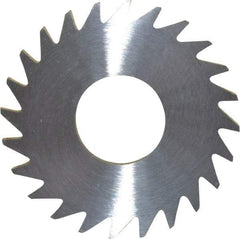 RobbJack - 1" Diam x 0.0937" Blade Thickness x 3/8" Arbor Hole Diam, 24 Tooth Slitting and Slotting Saw - Arbor Connection, Right Hand, Uncoated, Solid Carbide, Concave Ground - Benchmark Tooling