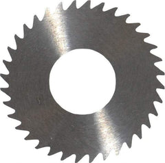 RobbJack - 1-1/4" Diam x 0.018" Blade Thickness x 1/2" Arbor Hole Diam, 36 Tooth Slitting and Slotting Saw - Arbor Connection, Right Hand, Uncoated, Solid Carbide, Concave Ground - Benchmark Tooling