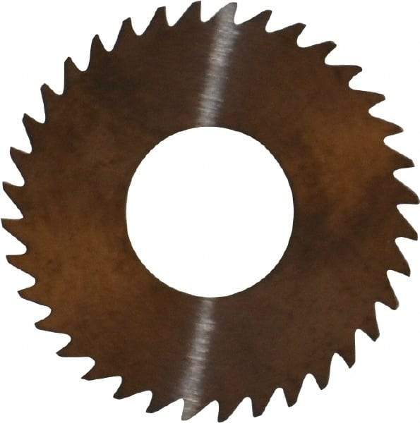 RobbJack - 1-1/4" Diam x 0.025" Blade Thickness x 1/2" Arbor Hole Diam, 36 Tooth Slitting and Slotting Saw - Arbor Connection, Right Hand, Uncoated, Solid Carbide, Concave Ground - Benchmark Tooling