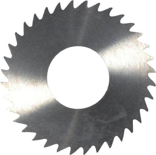 RobbJack - 1-1/4" Diam x 1/16" Blade Thickness x 1/2" Arbor Hole Diam, 36 Tooth Slitting and Slotting Saw - Arbor Connection, Right Hand, Uncoated, Solid Carbide, Concave Ground - Benchmark Tooling