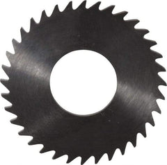 RobbJack - 1-1/4" Diam x 0.0937" Blade Thickness x 1/2" Arbor Hole Diam, 36 Tooth Slitting and Slotting Saw - Arbor Connection, Right Hand, Uncoated, Solid Carbide, Concave Ground - Benchmark Tooling