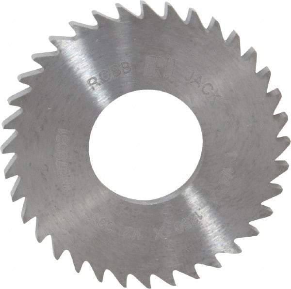 RobbJack - 1-1/4" Diam x 1/8" Blade Thickness x 1/2" Arbor Hole Diam, 36 Tooth Slitting and Slotting Saw - Arbor Connection, Right Hand, Uncoated, Solid Carbide, Concave Ground - Benchmark Tooling