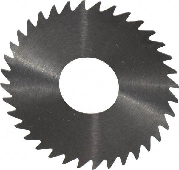 RobbJack - 1-1/2" Diam x 0.0156" Blade Thickness x 1/2" Arbor Hole Diam, 36 Tooth Slitting and Slotting Saw - Arbor Connection, Right Hand, Uncoated, Solid Carbide, Concave Ground - Benchmark Tooling