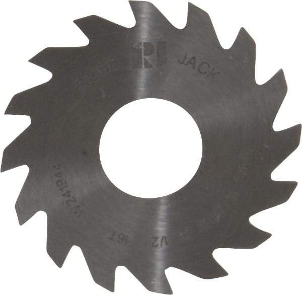 RobbJack - 1-1/2" Diam x 0.0312" Blade Thickness x 1/2" Arbor Hole Diam, 16 Tooth Slitting and Slotting Saw - Arbor Connection, Right Hand, Uncoated, Solid Carbide, Concave Ground - Benchmark Tooling