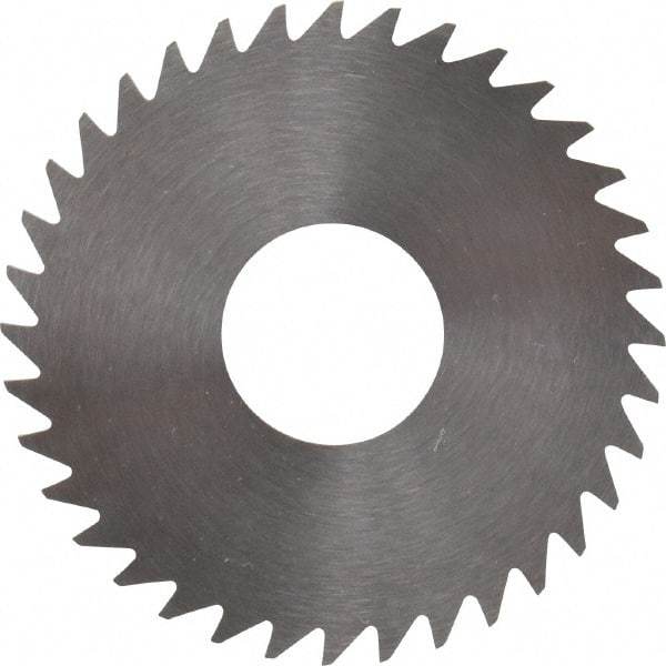 RobbJack - 1-1/2" Diam x 0.0312" Blade Thickness x 1/2" Arbor Hole Diam, 36 Tooth Slitting and Slotting Saw - Arbor Connection, Right Hand, Uncoated, Solid Carbide, Concave Ground - Benchmark Tooling