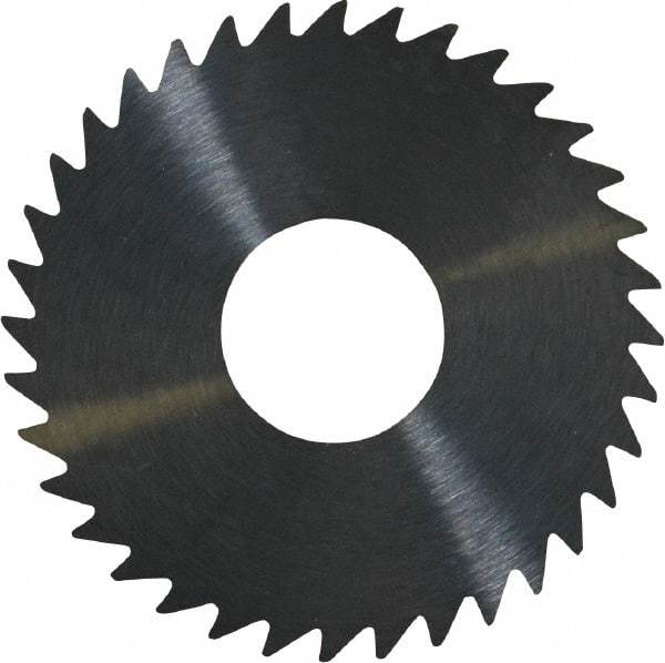 RobbJack - 1-1/2" Diam x 0.04" Blade Thickness x 1/2" Arbor Hole Diam, 36 Tooth Slitting and Slotting Saw - Arbor Connection, Right Hand, Uncoated, Solid Carbide, Concave Ground - Benchmark Tooling