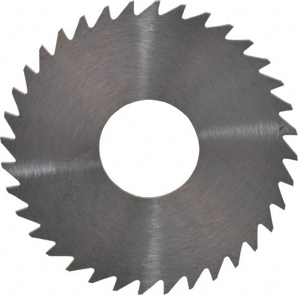 RobbJack - 1-1/2" Diam x 0.051" Blade Thickness x 1/2" Arbor Hole Diam, 36 Tooth Slitting and Slotting Saw - Arbor Connection, Right Hand, Uncoated, Solid Carbide, Concave Ground - Benchmark Tooling