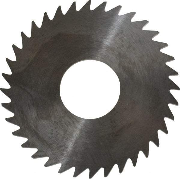 RobbJack - 1-1/2" Diam x 0.0937" Blade Thickness x 1/2" Arbor Hole Diam, 36 Tooth Slitting and Slotting Saw - Arbor Connection, Right Hand, Uncoated, Solid Carbide, Concave Ground - Benchmark Tooling