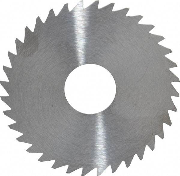 RobbJack - 1-3/4" Diam x 0.0312" Blade Thickness x 1/2" Arbor Hole Diam, 36 Tooth Slitting and Slotting Saw - Arbor Connection, Right Hand, Uncoated, Solid Carbide, Concave Ground - Benchmark Tooling