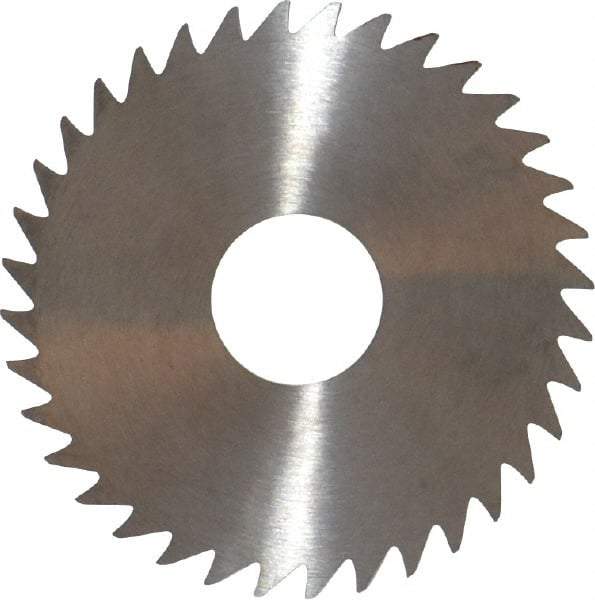 RobbJack - 1-3/4" Diam x 0.0468" Blade Thickness x 1/2" Arbor Hole Diam, 36 Tooth Slitting and Slotting Saw - Arbor Connection, Right Hand, Uncoated, Solid Carbide, Concave Ground - Benchmark Tooling