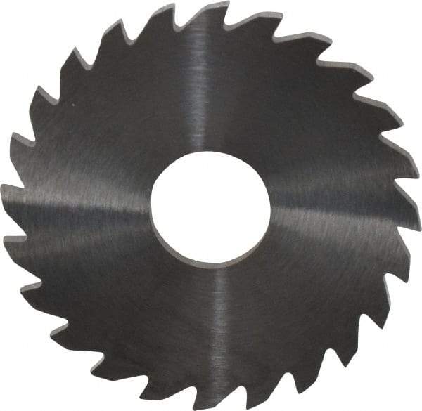 RobbJack - 1-3/4" Diam x 0.0937" Blade Thickness x 1/2" Arbor Hole Diam, 24 Tooth Slitting and Slotting Saw - Arbor Connection, Right Hand, Uncoated, Solid Carbide, Concave Ground - Benchmark Tooling