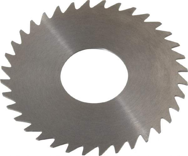 RobbJack - 1-3/4" Diam x 0.025" Blade Thickness x 5/8" Arbor Hole Diam, 36 Tooth Slitting and Slotting Saw - Arbor Connection, Right Hand, Uncoated, Solid Carbide, Concave Ground - Benchmark Tooling