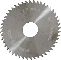 RobbJack - 2" Diam x 0.035" Blade Thickness x 1/2" Arbor Hole Diam, 48 Tooth Slitting and Slotting Saw - Arbor Connection, Right Hand, Uncoated, Solid Carbide, Concave Ground - Benchmark Tooling