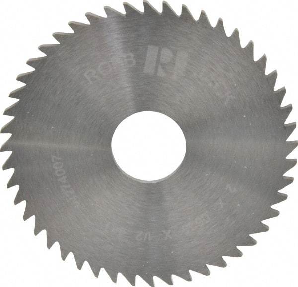 RobbJack - 2" Diam x 1/16" Blade Thickness x 1/2" Arbor Hole Diam, 48 Tooth Slitting and Slotting Saw - Arbor Connection, Right Hand, Uncoated, Solid Carbide, Concave Ground - Benchmark Tooling