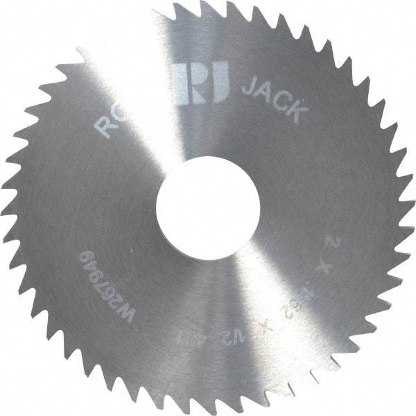 RobbJack - 2" Diam x 0.1562" Blade Thickness x 1/2" Arbor Hole Diam, 48 Tooth Slitting and Slotting Saw - Arbor Connection, Right Hand, Uncoated, Solid Carbide, Concave Ground - Benchmark Tooling