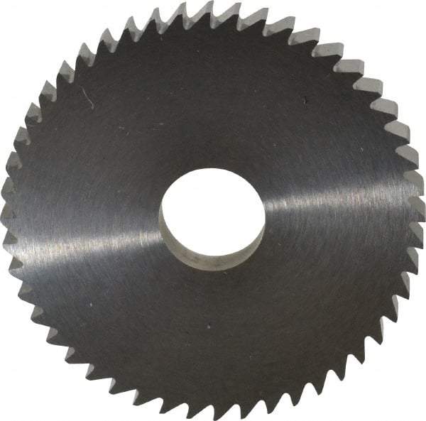 RobbJack - 2" Diam x 1/4" Blade Thickness x 1/2" Arbor Hole Diam, 48 Tooth Slitting and Slotting Saw - Arbor Connection, Right Hand, Uncoated, Solid Carbide, Concave Ground - Benchmark Tooling