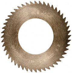 RobbJack - 2" Diam x 0.0312" Blade Thickness x 1" Arbor Hole Diam, 48 Tooth Slitting and Slotting Saw - Arbor Connection, Right Hand, Uncoated, Solid Carbide, Concave Ground - Benchmark Tooling