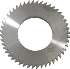 RobbJack - 2" Diam x 1/8" Blade Thickness x 1" Arbor Hole Diam, 48 Tooth Slitting and Slotting Saw - Arbor Connection, Right Hand, Uncoated, Solid Carbide, Concave Ground - Benchmark Tooling