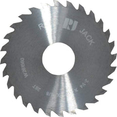 RobbJack - 2-1/4" Diam x 1/8" Blade Thickness x 5/8" Arbor Hole Diam, 28 Tooth Slitting and Slotting Saw - Arbor Connection, Right Hand, Uncoated, Solid Carbide, Concave Ground - Benchmark Tooling