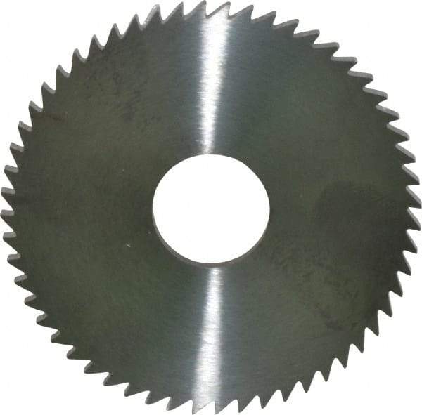 RobbJack - 2-1/4" Diam x 1/8" Blade Thickness x 5/8" Arbor Hole Diam, 56 Tooth Slitting and Slotting Saw - Arbor Connection, Right Hand, Uncoated, Solid Carbide, Concave Ground - Benchmark Tooling