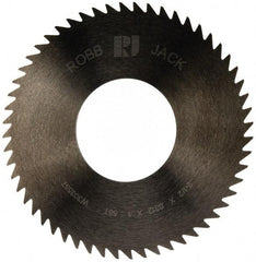 RobbJack - 2-1/2" Diam x 0.0312" Blade Thickness x 1" Arbor Hole Diam, 56 Tooth Slitting and Slotting Saw - Arbor Connection, Right Hand, Uncoated, Solid Carbide, Concave Ground - Benchmark Tooling