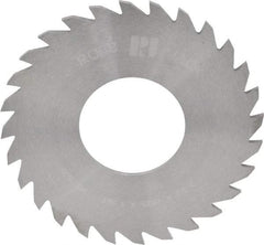 RobbJack - 2-1/2" Diam x 1/16" Blade Thickness x 1" Arbor Hole Diam, 28 Tooth Slitting and Slotting Saw - Arbor Connection, Right Hand, Uncoated, Solid Carbide, Concave Ground - Benchmark Tooling