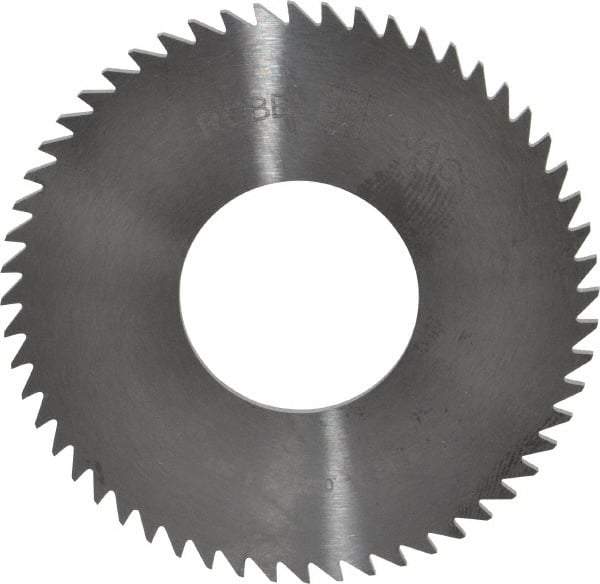 RobbJack - 2-1/2" Diam x 1/16" Blade Thickness x 1" Arbor Hole Diam, 56 Tooth Slitting and Slotting Saw - Arbor Connection, Right Hand, Uncoated, Solid Carbide, Concave Ground - Benchmark Tooling