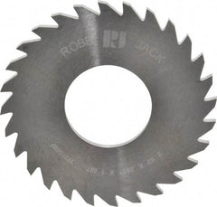 RobbJack - 2-1/2" Diam x 0.0937" Blade Thickness x 1" Arbor Hole Diam, 28 Tooth Slitting and Slotting Saw - Arbor Connection, Right Hand, Uncoated, Solid Carbide, Concave Ground - Benchmark Tooling