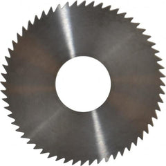 RobbJack - 3" Diam x 0.0156" Blade Thickness x 1" Arbor Hole Diam, 60 Tooth Slitting and Slotting Saw - Arbor Connection, Right Hand, Uncoated, Solid Carbide, Concave Ground - Benchmark Tooling