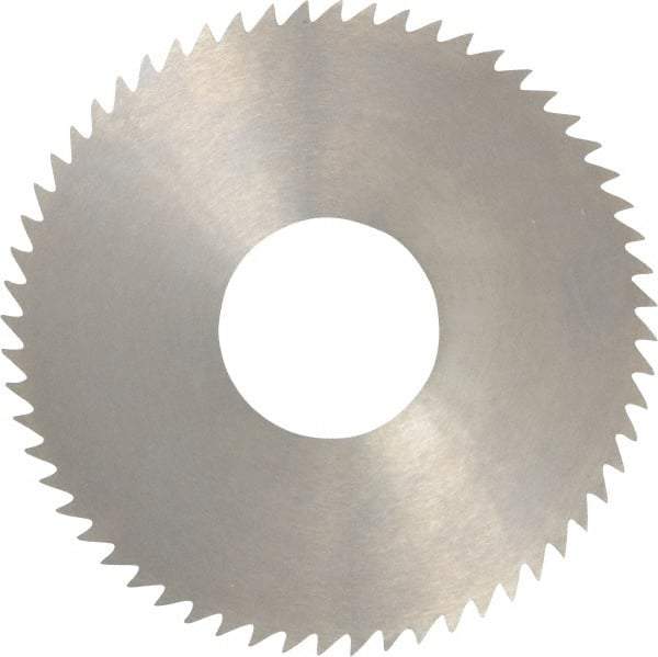 RobbJack - 3" Diam x 0.0312" Blade Thickness x 1" Arbor Hole Diam, 60 Tooth Slitting and Slotting Saw - Arbor Connection, Right Hand, Uncoated, Solid Carbide, Concave Ground - Benchmark Tooling