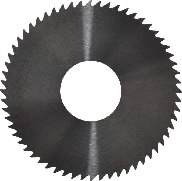 RobbJack - 3" Diam x 0.0468" Blade Thickness x 1" Arbor Hole Diam, 60 Tooth Slitting and Slotting Saw - Arbor Connection, Right Hand, Uncoated, Solid Carbide, Concave Ground - Benchmark Tooling