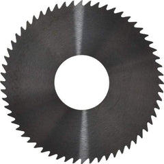 RobbJack - 3" Diam x 0.0468" Blade Thickness x 1" Arbor Hole Diam, 60 Tooth Slitting and Slotting Saw - Arbor Connection, Right Hand, Uncoated, Solid Carbide, Concave Ground - Benchmark Tooling