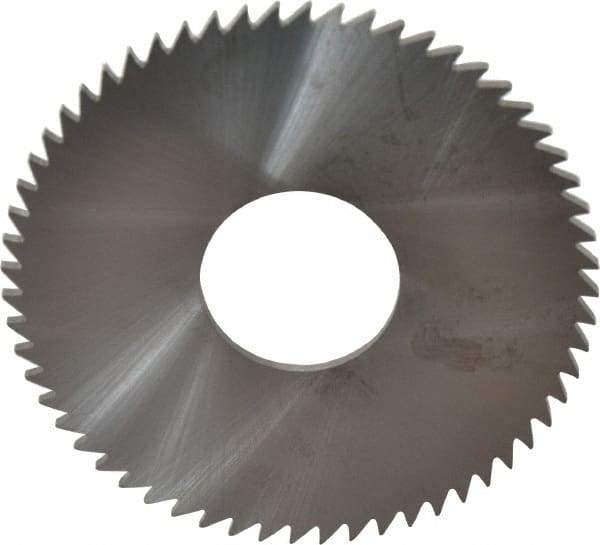 RobbJack - 3" Diam x 0.0781" Blade Thickness x 1" Arbor Hole Diam, 60 Tooth Slitting and Slotting Saw - Arbor Connection, Right Hand, Uncoated, Solid Carbide, Concave Ground - Benchmark Tooling