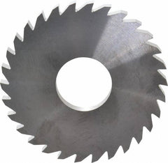 RobbJack - 3" Diam x 1/4" Blade Thickness x 1" Arbor Hole Diam, 30 Tooth Slitting and Slotting Saw - Arbor Connection, Right Hand, Uncoated, Solid Carbide, Concave Ground - Benchmark Tooling