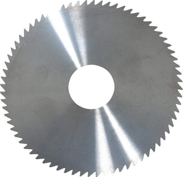 RobbJack - 4" Diam x 0.035" Blade Thickness x 1" Arbor Hole Diam, 72 Tooth Slitting and Slotting Saw - Arbor Connection, Right Hand, Uncoated, Solid Carbide, Concave Ground - Benchmark Tooling