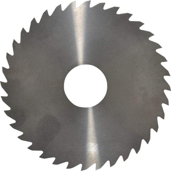 RobbJack - 4" Diam x 0.0468" Blade Thickness x 1" Arbor Hole Diam, 36 Tooth Slitting and Slotting Saw - Arbor Connection, Right Hand, Uncoated, Solid Carbide, Concave Ground - Benchmark Tooling