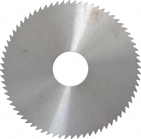 RobbJack - 4" Diam x 0.0468" Blade Thickness x 1" Arbor Hole Diam, 72 Tooth Slitting and Slotting Saw - Arbor Connection, Right Hand, Uncoated, Solid Carbide, Concave Ground - Benchmark Tooling