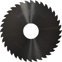 RobbJack - 4" Diam x 1/16" Blade Thickness x 1" Arbor Hole Diam, 36 Tooth Slitting and Slotting Saw - Arbor Connection, Right Hand, Uncoated, Solid Carbide, Concave Ground - Benchmark Tooling