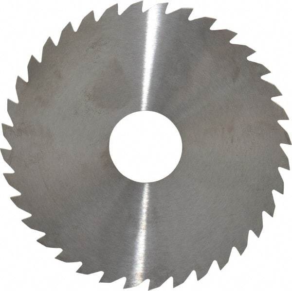 RobbJack - 4" Diam x 0.0781" Blade Thickness x 1" Arbor Hole Diam, 36 Tooth Slitting and Slotting Saw - Arbor Connection, Right Hand, Uncoated, Solid Carbide, Concave Ground - Benchmark Tooling