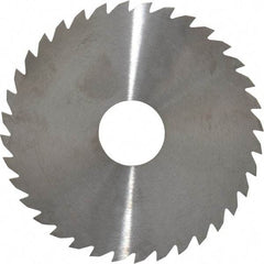 RobbJack - 4" Diam x 0.0781" Blade Thickness x 1" Arbor Hole Diam, 36 Tooth Slitting and Slotting Saw - Arbor Connection, Right Hand, Uncoated, Solid Carbide, Concave Ground - Benchmark Tooling