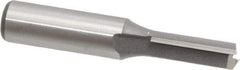 Amana Tool - 3/8" Diam, 1/2" Shank Diam, 1" Length of Cut, 2 Flute Straight Router Bit - 2-3/4" Overall Length, Carbide Tipped - Benchmark Tooling