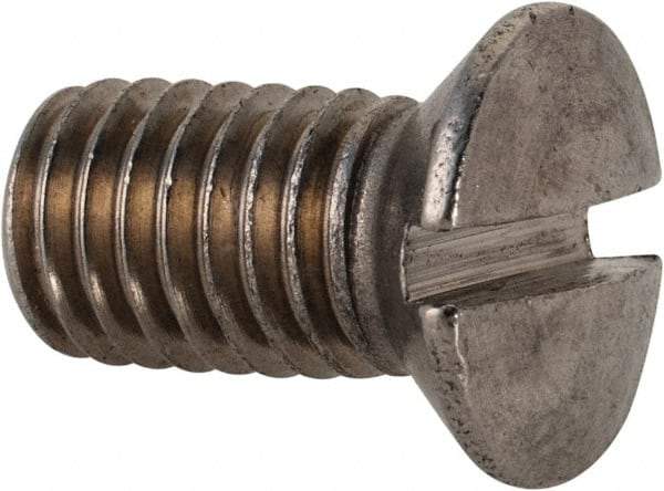 Value Collection - M8x1.25 Metric Coarse, 16mm OAL Slotted Drive Machine Screw - Oval Head, Grade 18-8 & A2 Stainless Steel, Uncoated, Without Washer - Benchmark Tooling