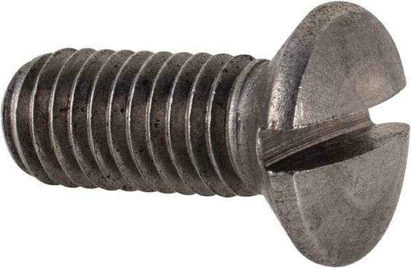 Value Collection - M8x1.25 Metric Coarse, 20mm OAL Slotted Drive Machine Screw - Oval Head, Grade 18-8 & A2 Stainless Steel, Uncoated, Without Washer - Benchmark Tooling