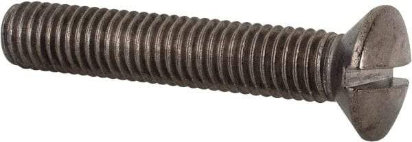 Value Collection - M8x1.25 Metric Coarse, 45mm OAL Slotted Drive Machine Screw - Oval Head, Grade 18-8 & A2 Stainless Steel, Uncoated, Without Washer - Benchmark Tooling