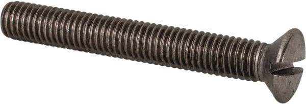 Value Collection - M8x1.25 Metric Coarse, 60mm OAL Slotted Drive Machine Screw - Oval Head, Grade 18-8 & A2 Stainless Steel, Uncoated, Without Washer - Benchmark Tooling