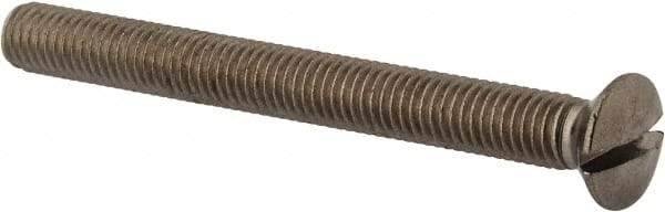 Value Collection - M8x1.25 Metric Coarse, 80mm OAL Slotted Drive Machine Screw - Oval Head, Grade 18-8 & A2 Stainless Steel, Uncoated, Without Washer - Benchmark Tooling